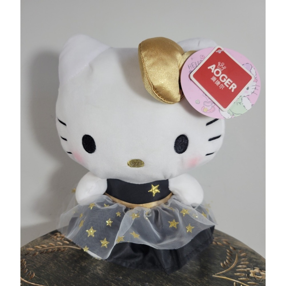 Hello Kitty Aoger Black Dress Plush Figure 8" NEW with Tags